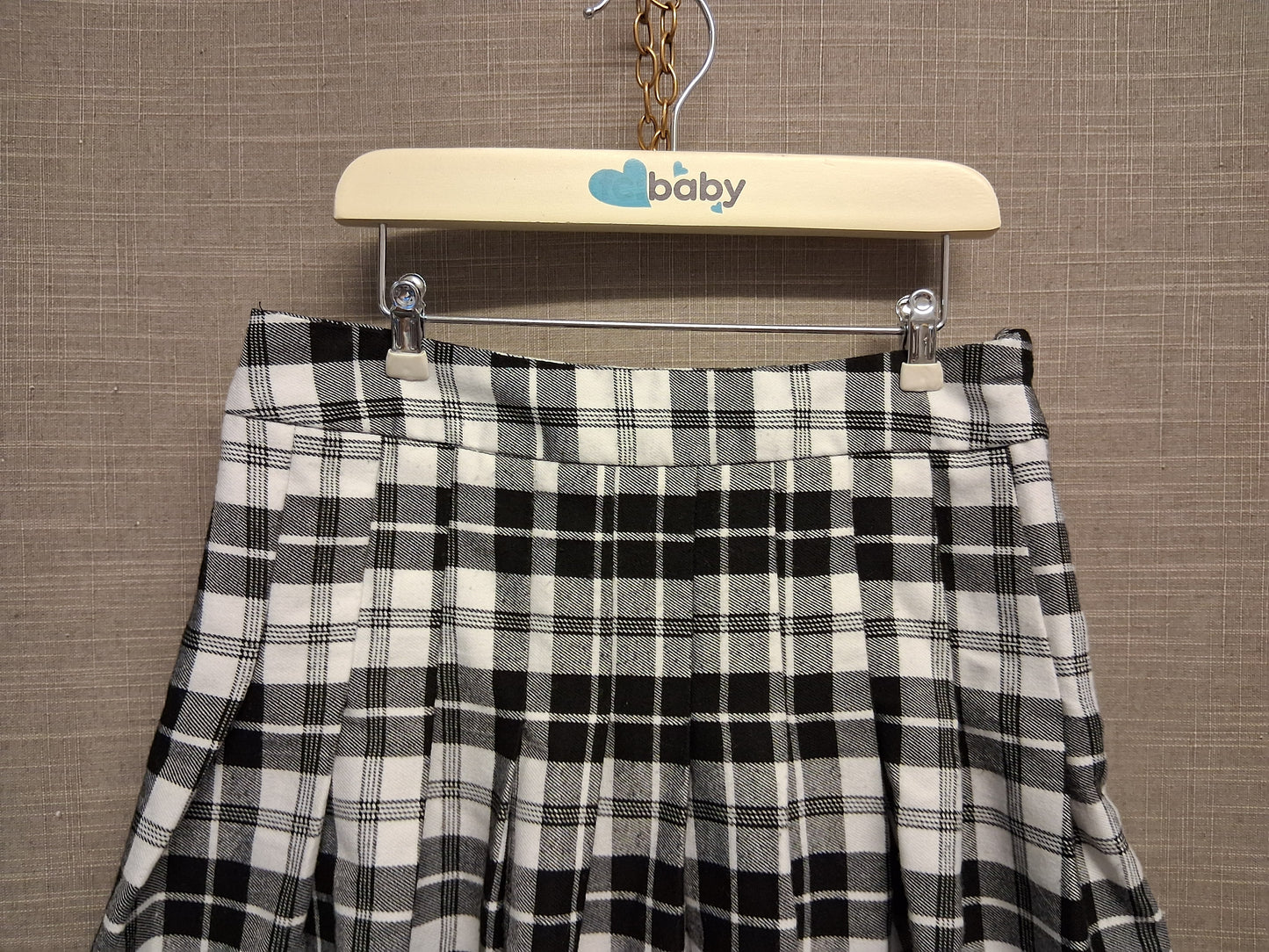 New Look Girls Black White Check Skirt Age 10 Years