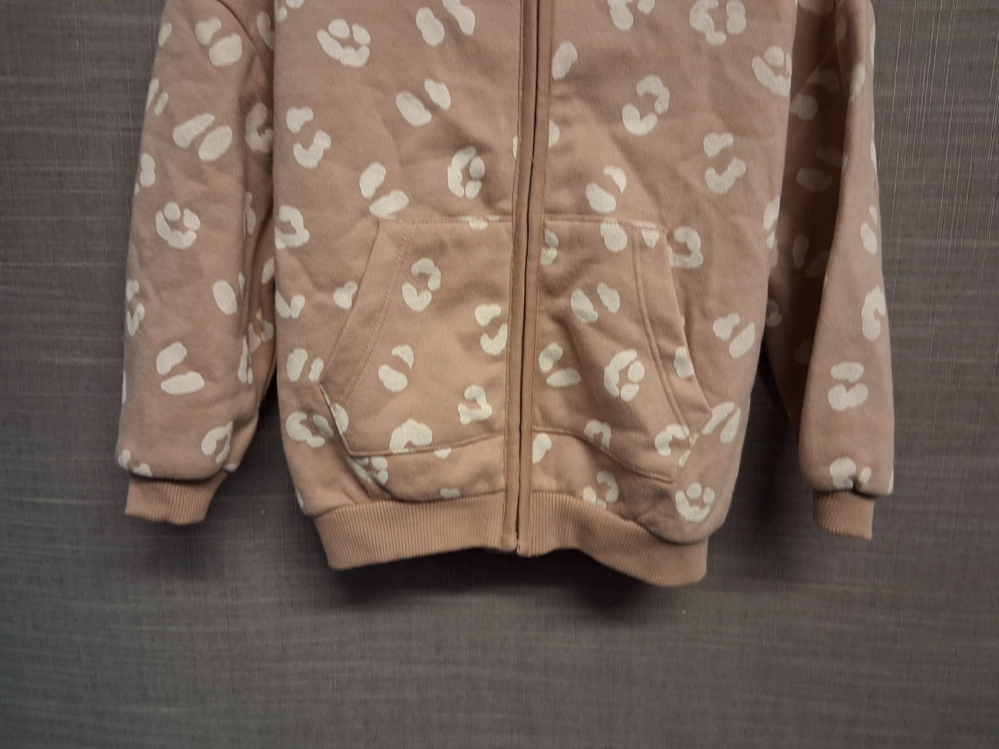 George Girl Beige Jersey Hoodie Animal Print Age 2-3 Years New
