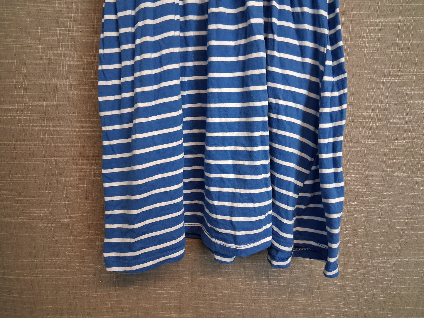 F&F Girl Blue White Stripe Jersey Sleeveless Sundress Age 8-9 Years