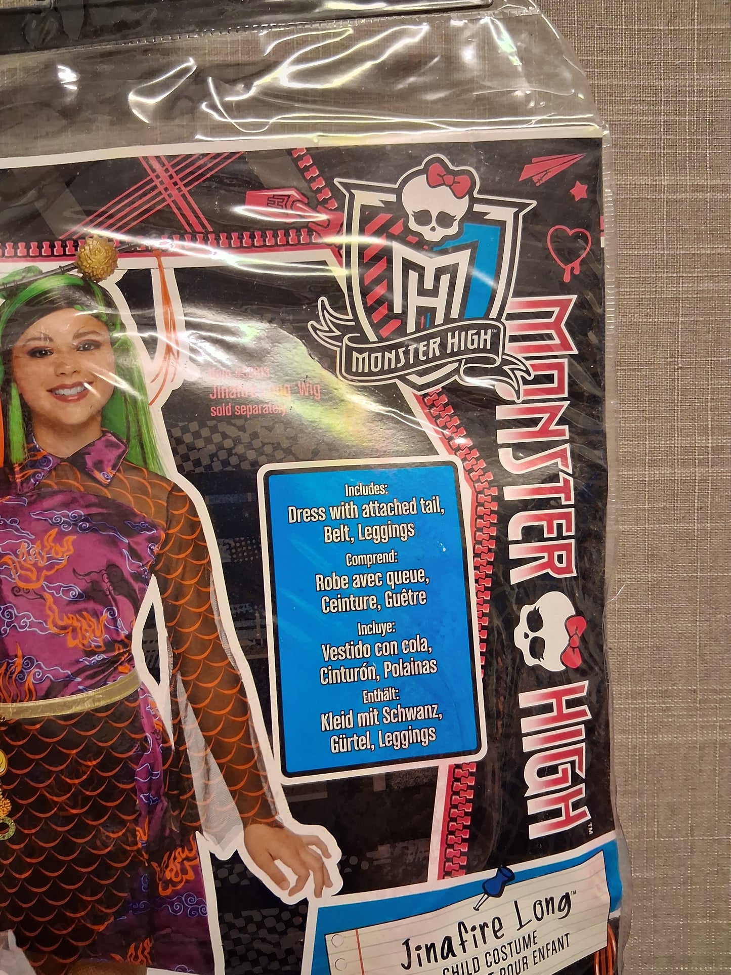 Monster High Scaris City of Frights Jinafire Long Fancy Dress Costume Age 5-7 Years New