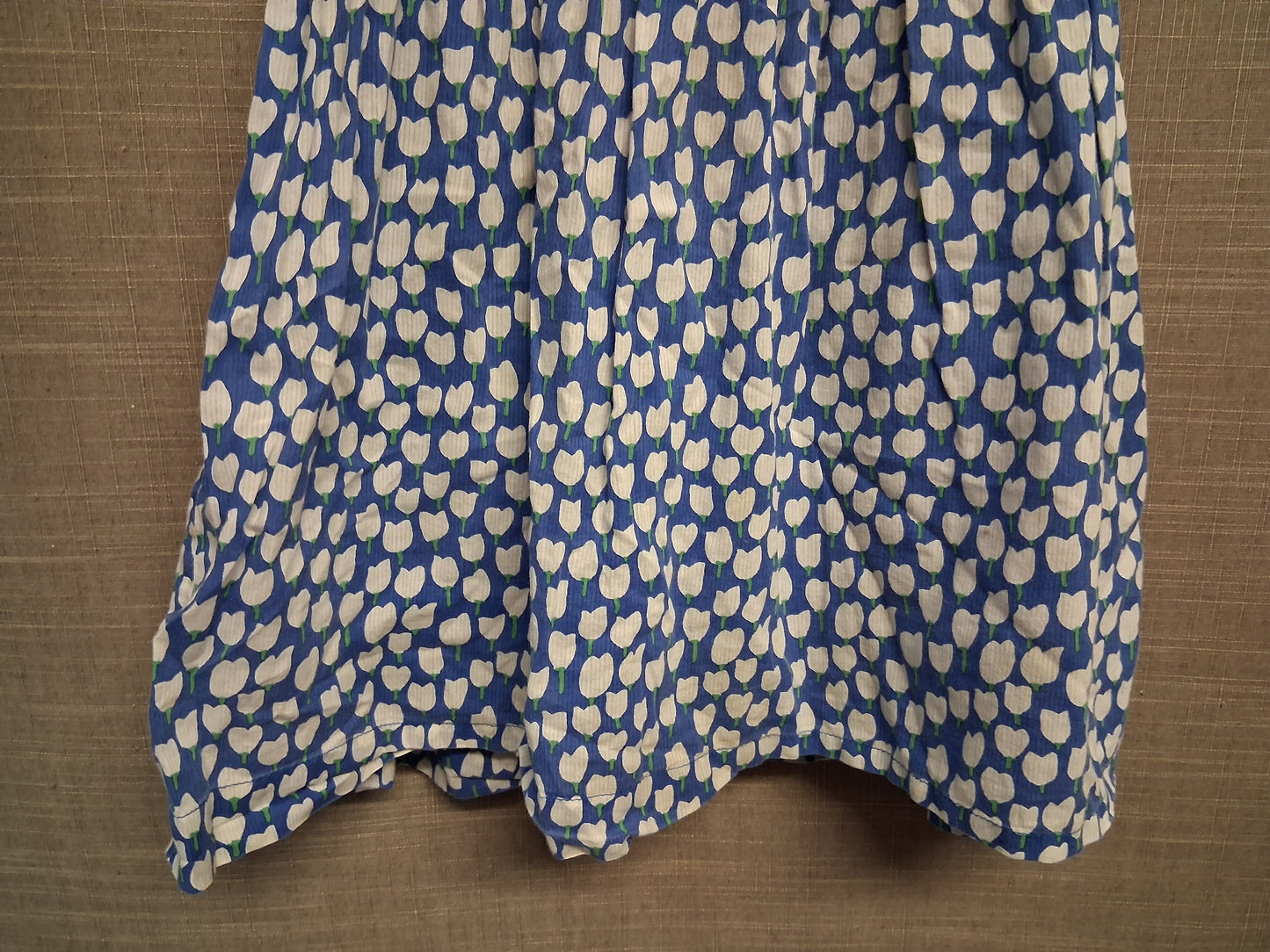 Mini Boden A Line Dress Blue Floral Cotton Dress Age 2-3 Years