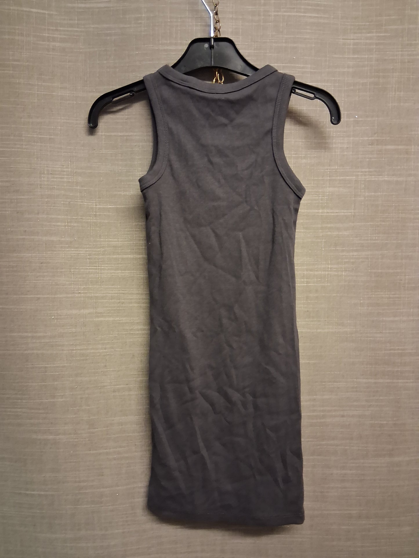 F&F Grey Jersey Ribbed Tank Vest Dress Age 7-8 Years