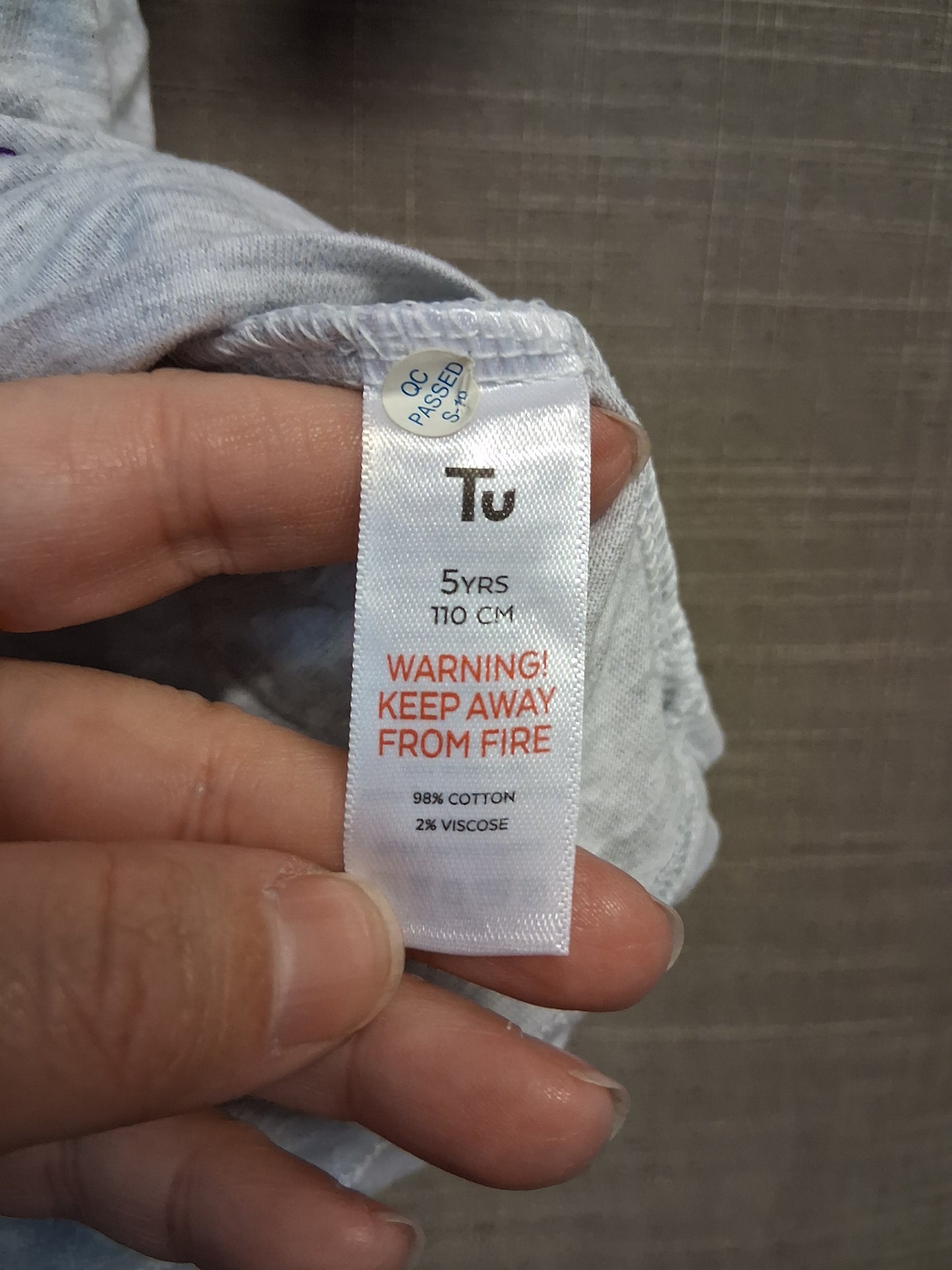 TU Girls Grey Jersey T-Shirt Age 5-6 Years New