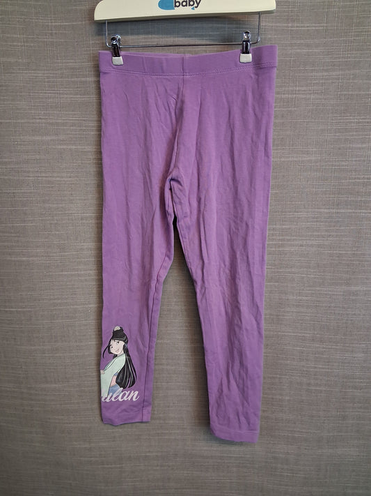 Marks & Spencer Girls Mulan Purple Leggings Age 5-6 Years