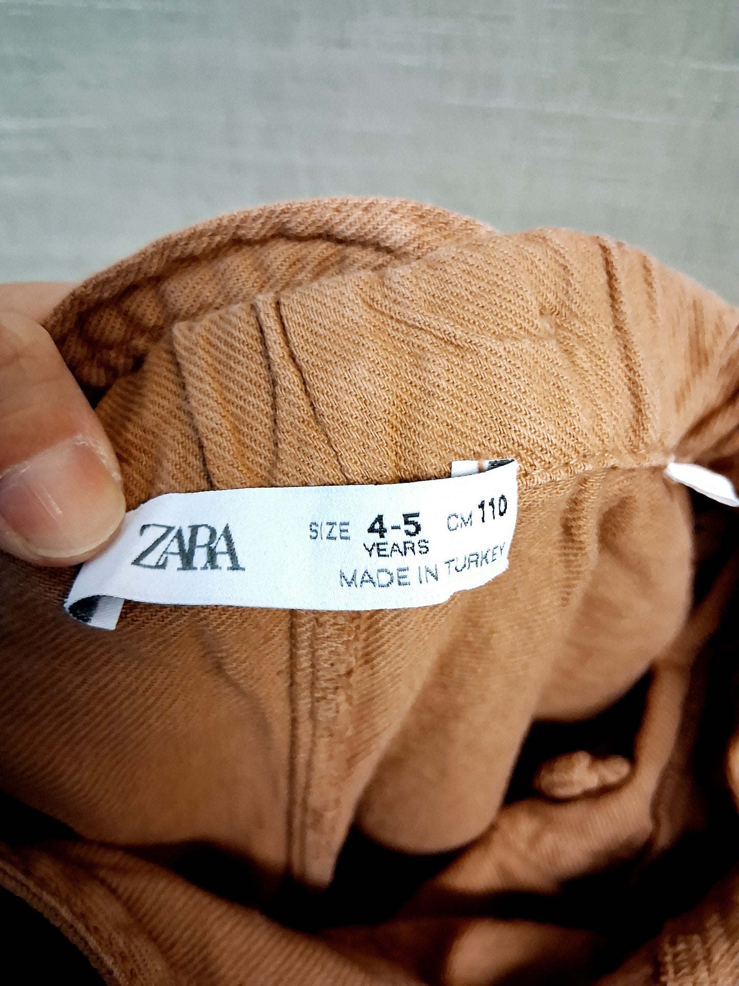 Zara Girls Brown Dungarees Age 4-5 Years 100%Cotton