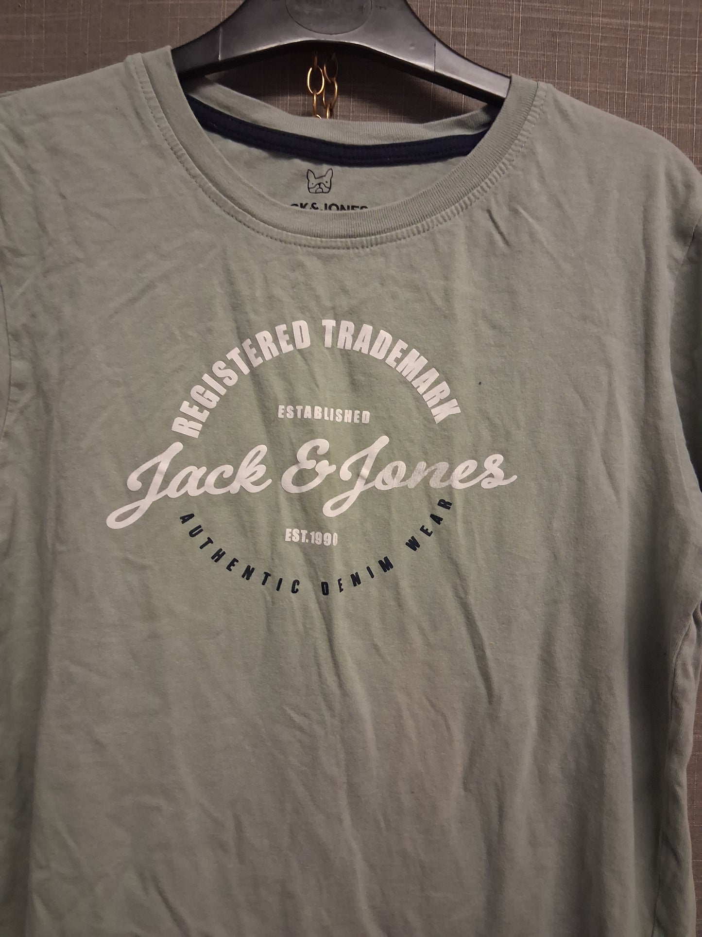 Jack&Jones Boys Sage Green Short Sleeve Slim Fit T-Shirt Age 14 Years