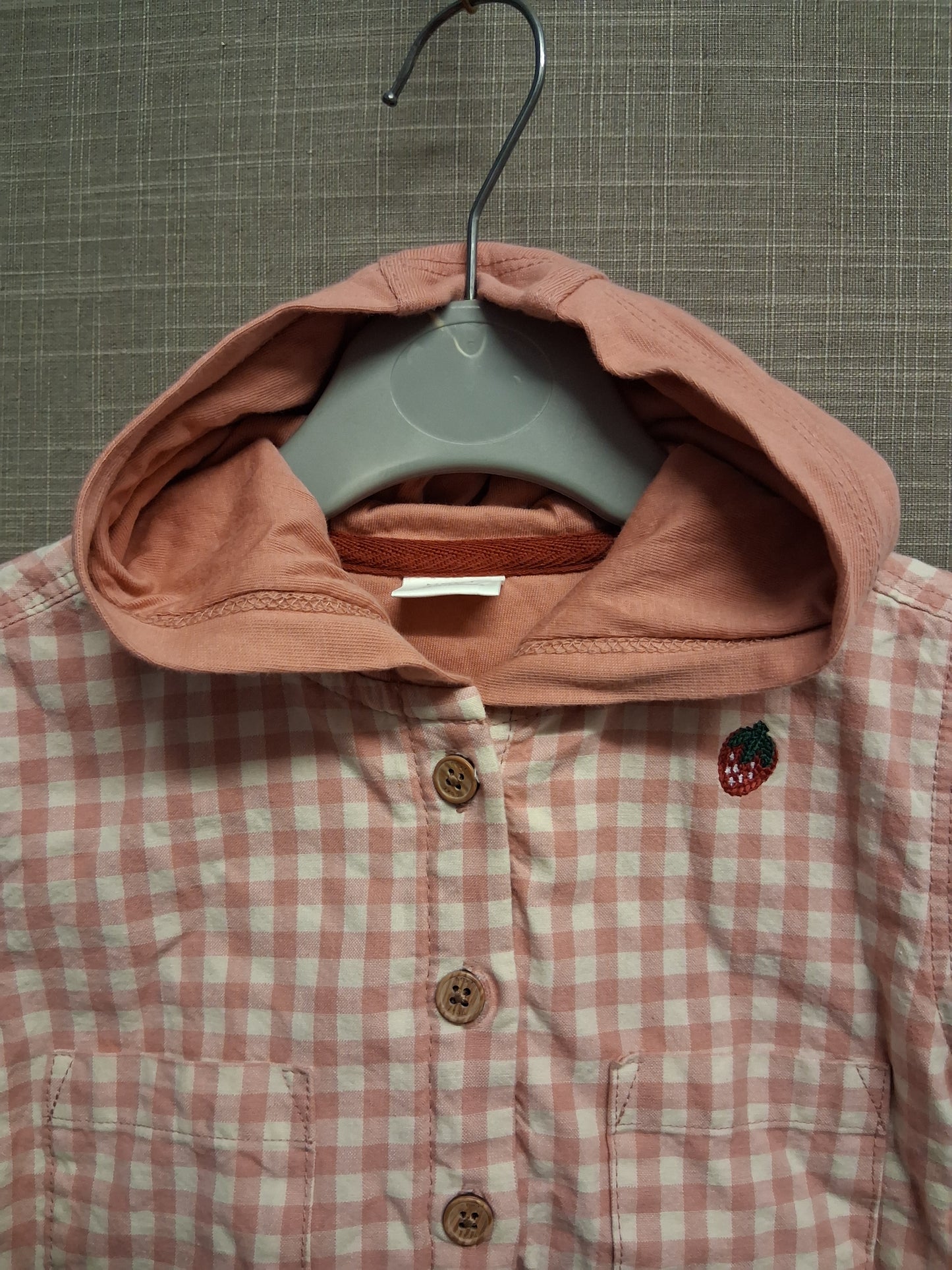 Next Girls Orange Peach Check Shacket Jacket Age 0-3 Months