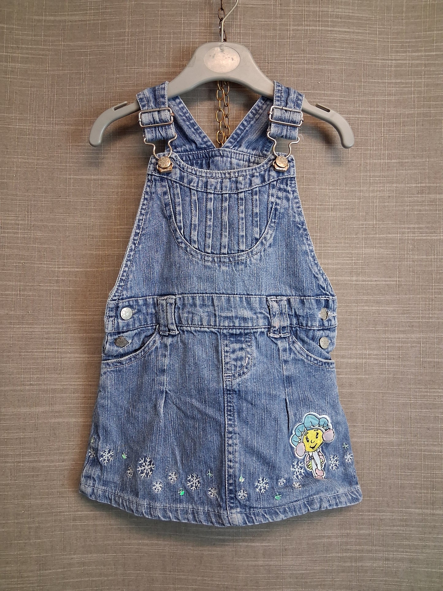 Ladybird Vintage Fifi and the Flowertots Denim Pinafore Dress Age 1-2 Years