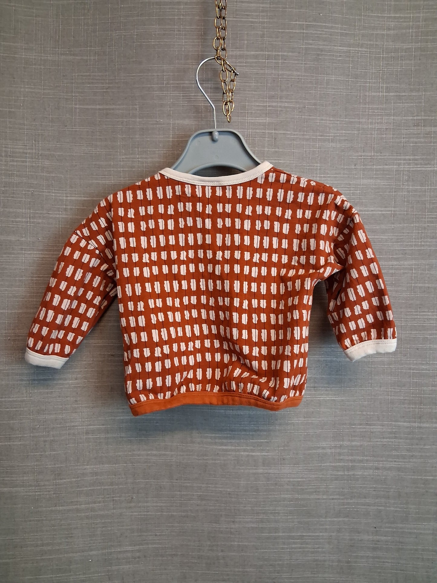 Next Boys Orange and Beige Long Sleeve Top Age 3-6 Months