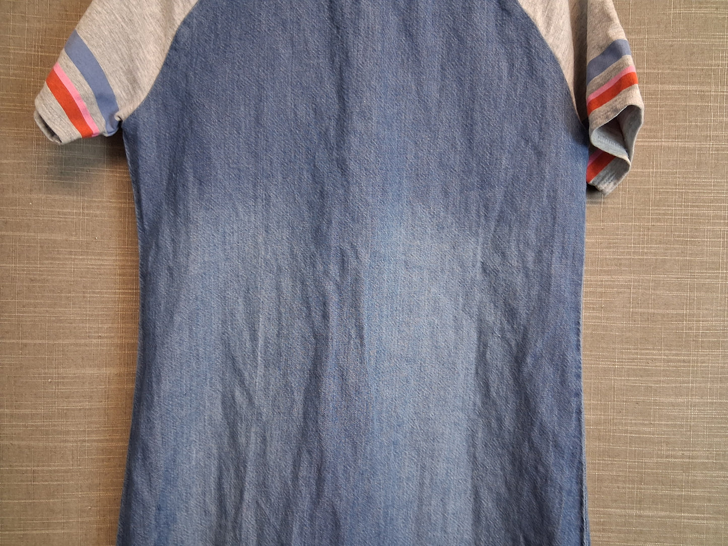 Next Girls Denim Jersey Mix Dress Short Sleeve Age 10 Years