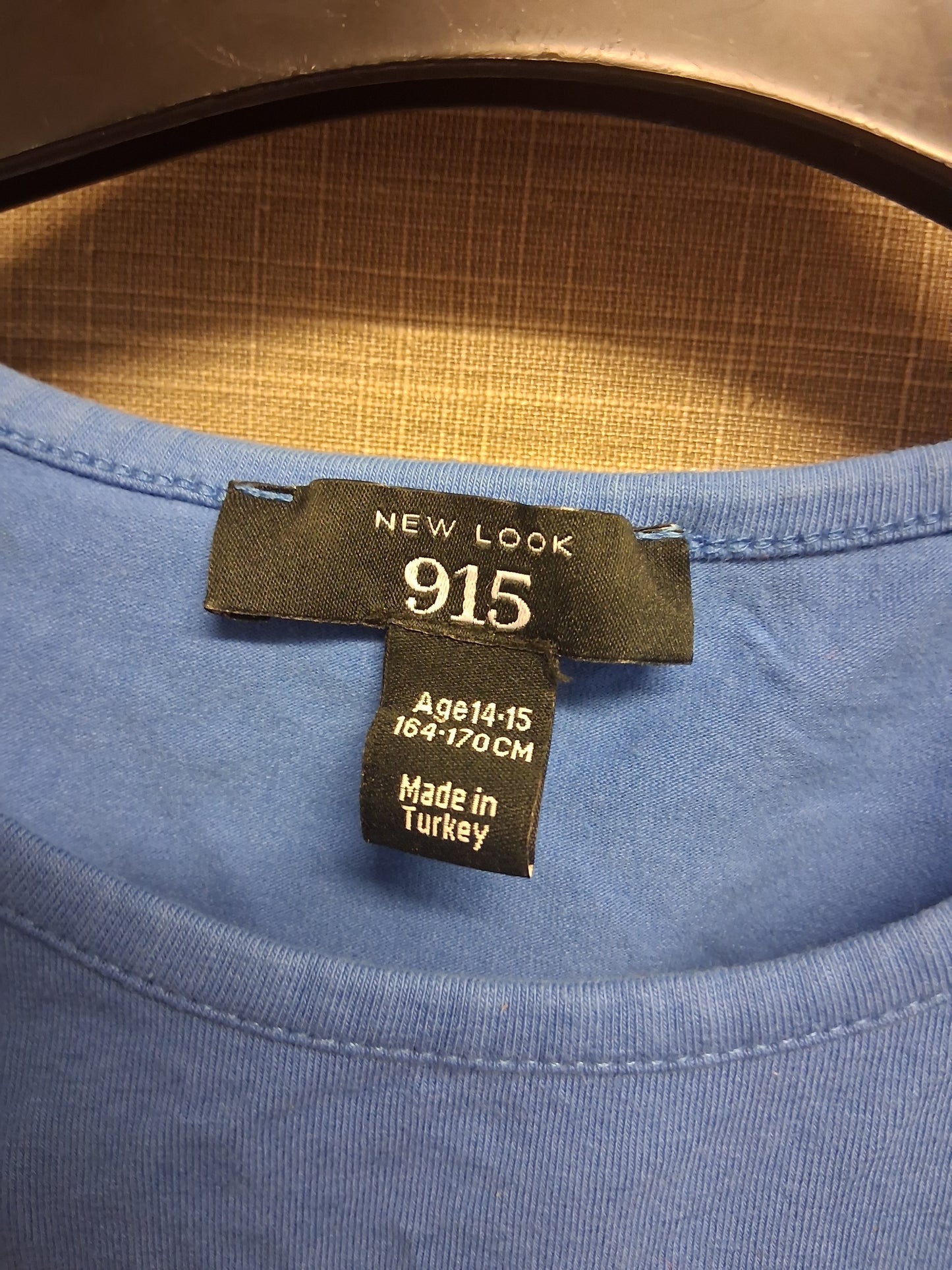 New Look Girls Blue Cropped Short Sleeve T-Shirt Age 14-15 Years