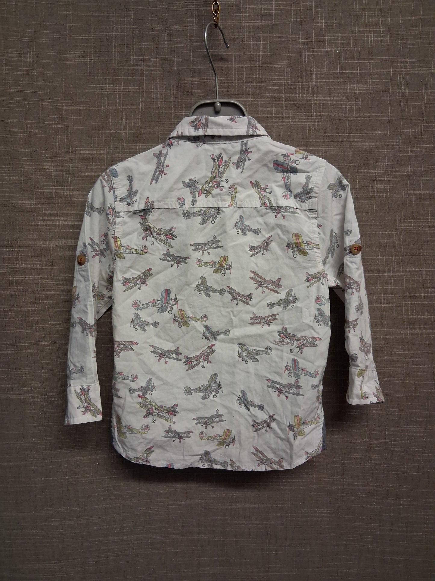 Marks and Spencer Boys Plane Theme Long Sleeve Shirt Age 12-18 Months