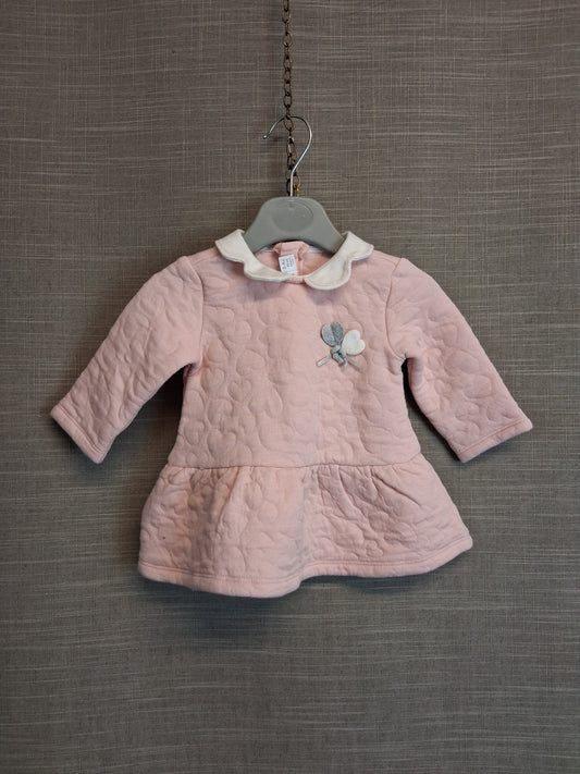Mayoral Girls Pink Quilted Dress Age 2-4 Months