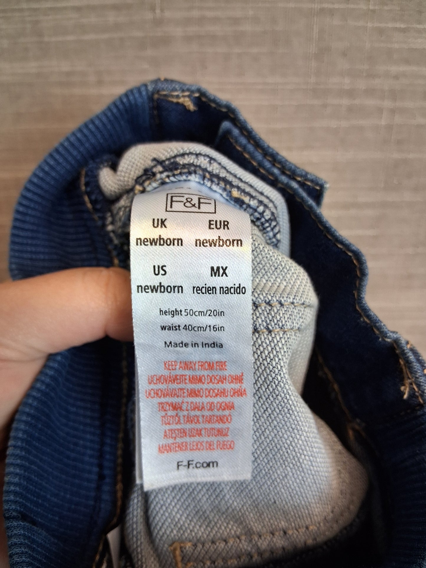 F&F Boys Blue Denim Jeans Age Newborn