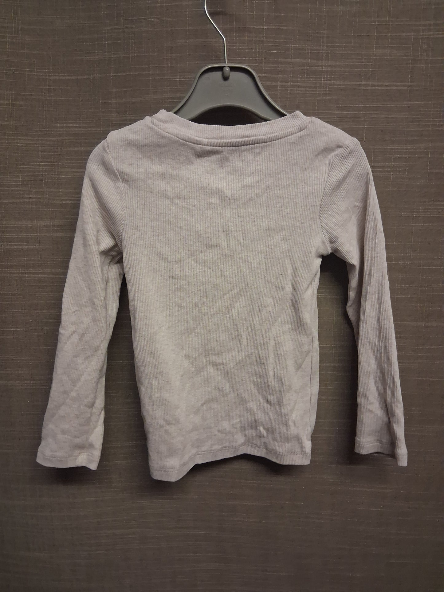 Next Girls Long Sleeve T-Shirt Ribbed Beige Age 4 Years