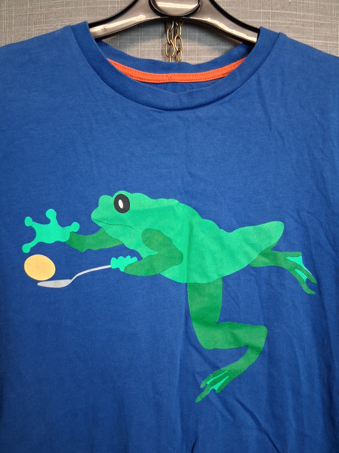 Mini Boden Boys Blue T-Shirt Short Sleeve Frog Theme Age 9-10 Years