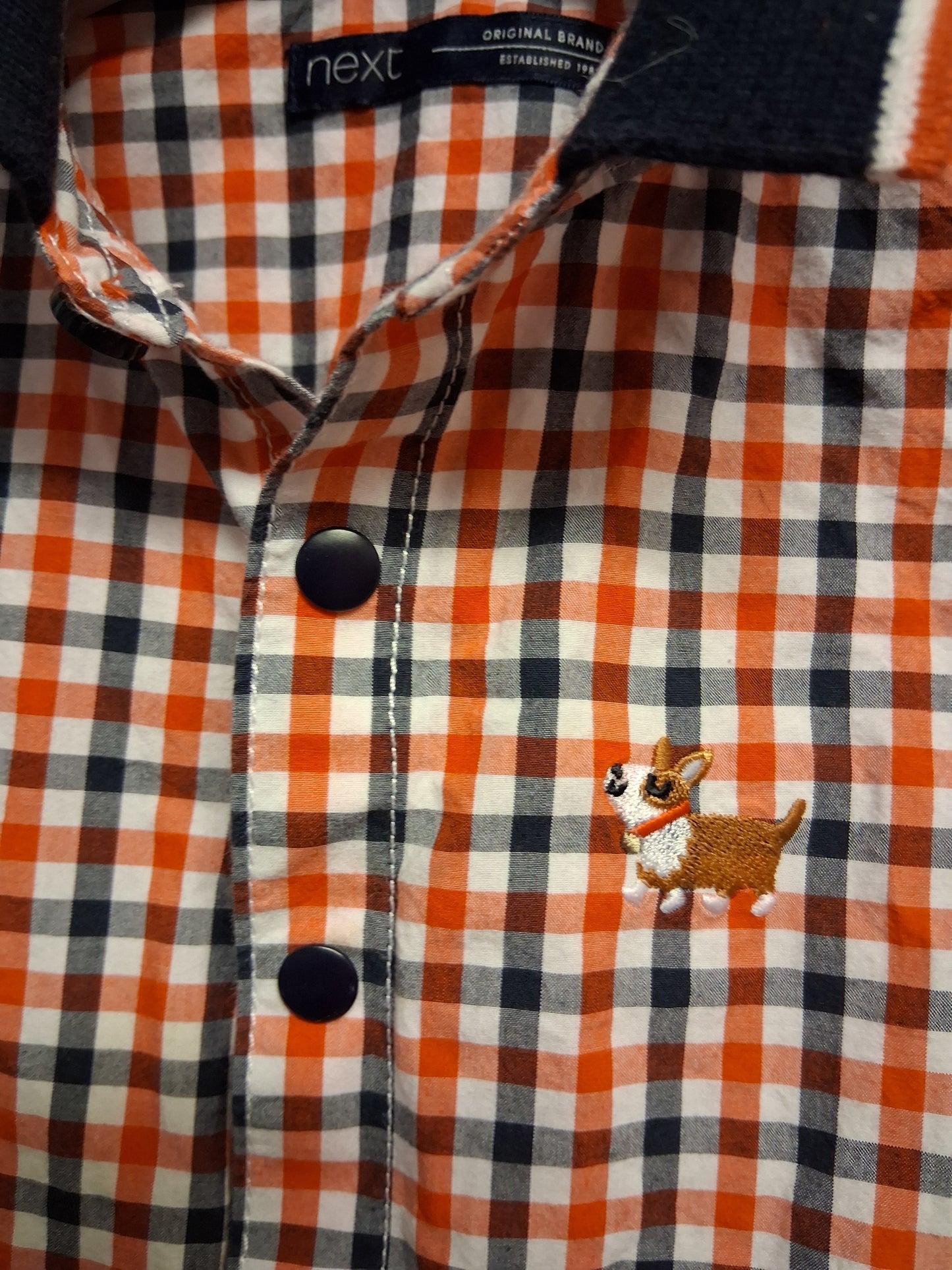 Next Boys Red Blue Check Shirt Long Sleeve Age 18-24 Months