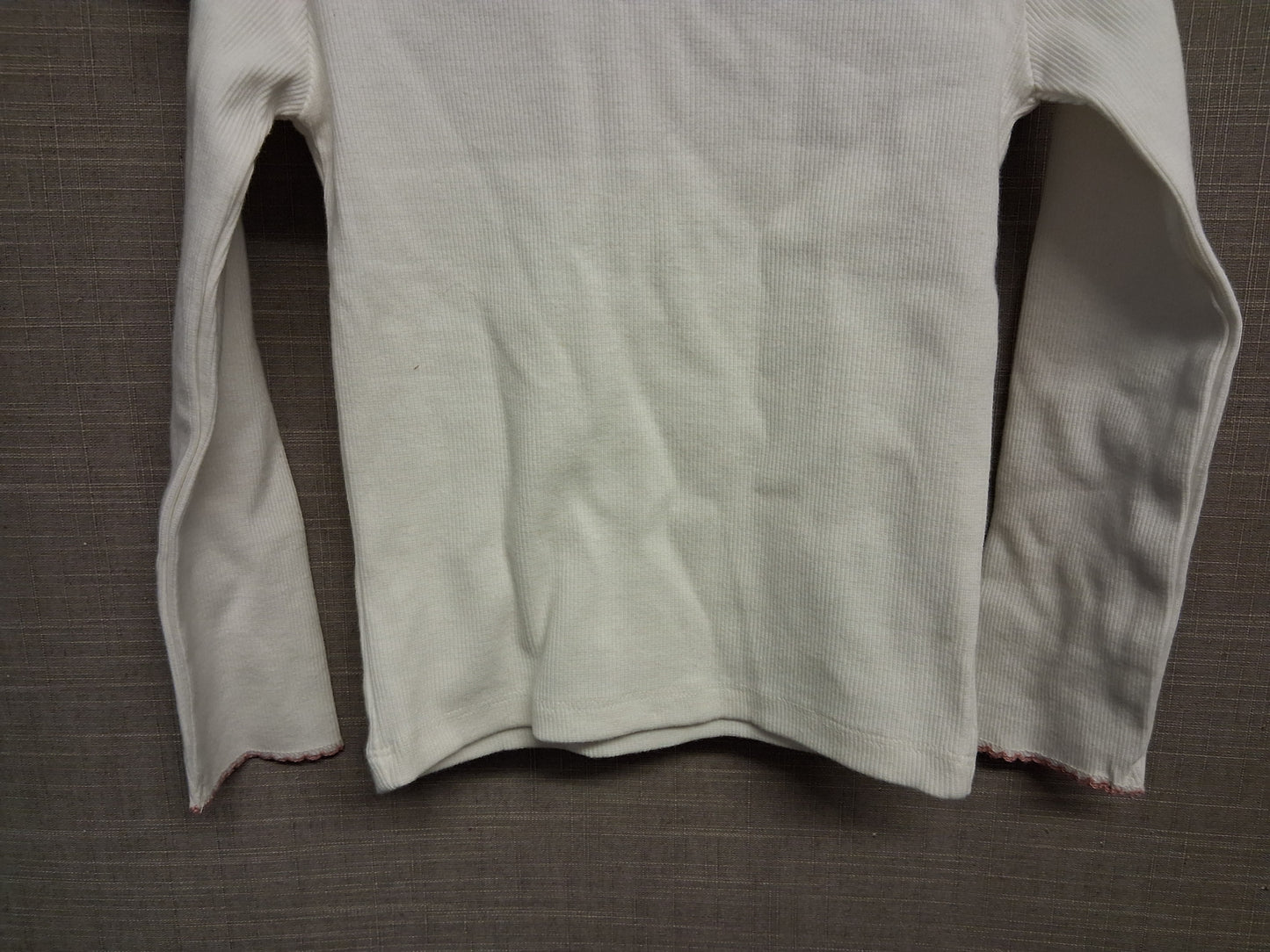 River Island Girls Cream Long Sleeve Ribbed High Neck T-Shirt Age 5 Years New