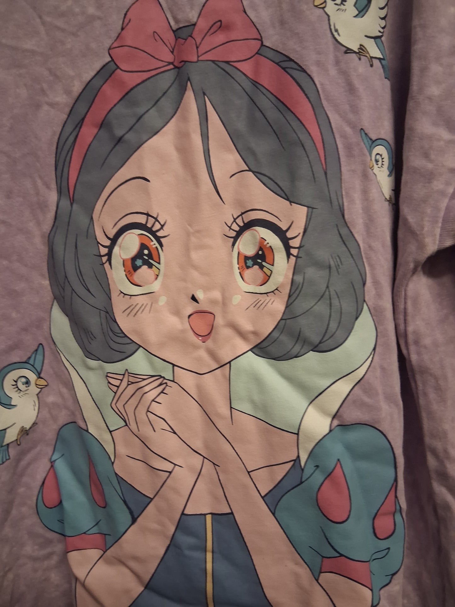 Nutmeg Disney Girls Lilac Snow White Oversized Short Sleeve T-Shirt Age 8-9 Years
