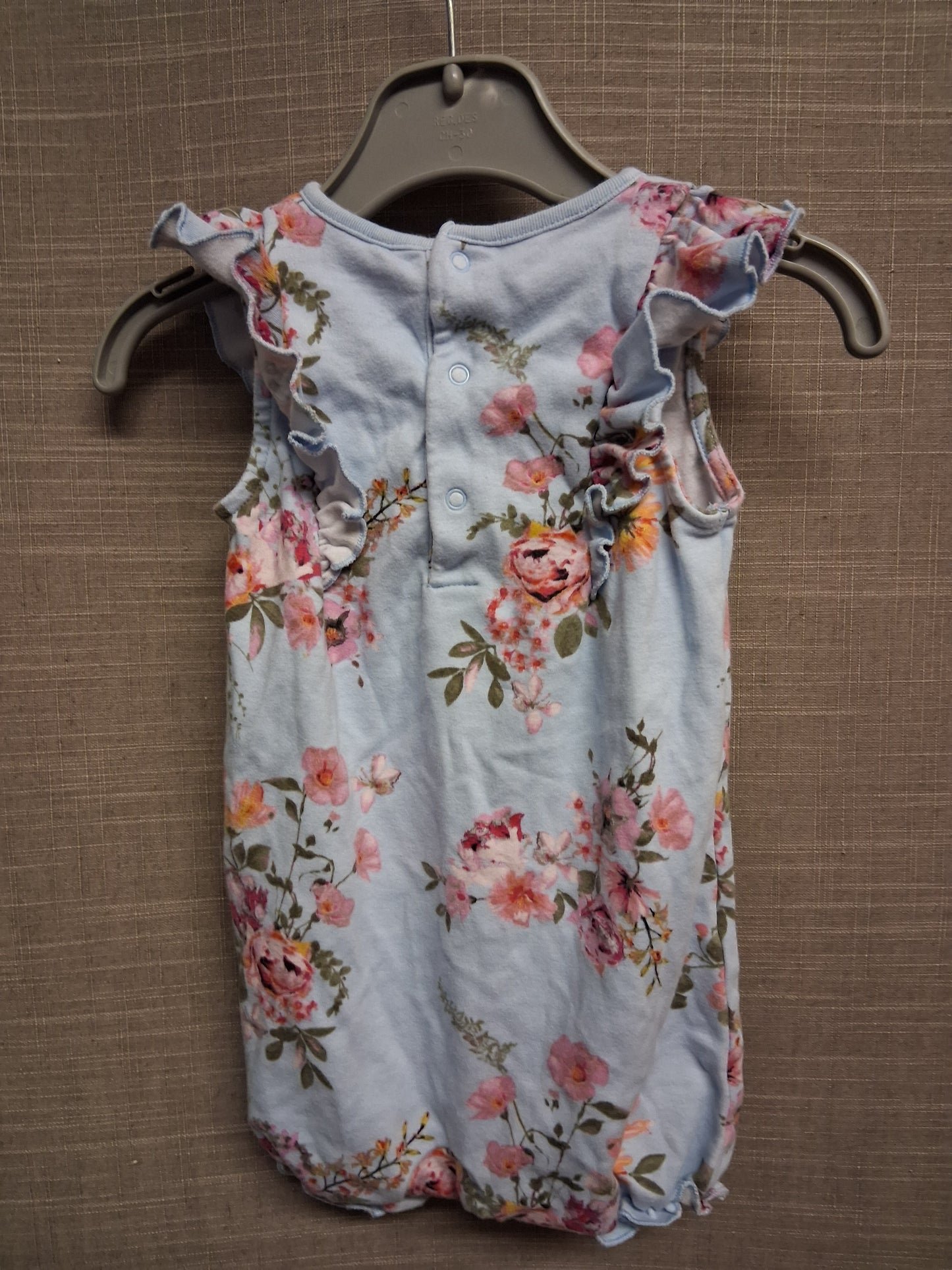 Next Blue Floral Jersey Romper One Piece Suit Age 9-12 months