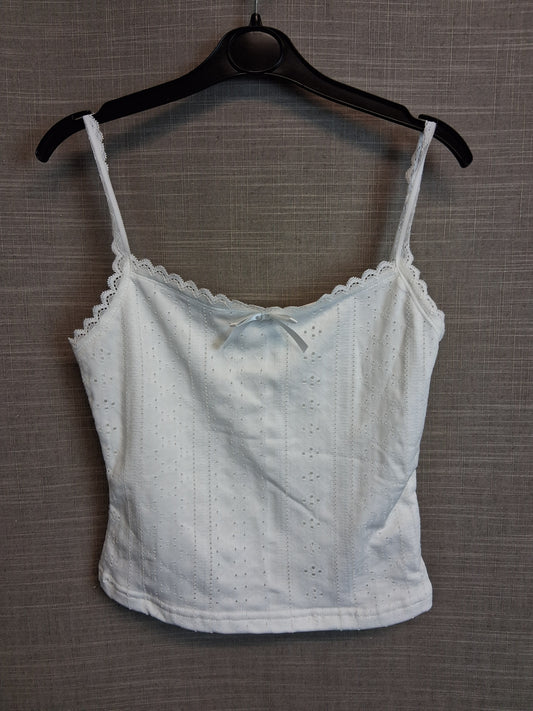 Shein Vest Tank White Brodiere Anglaise Age 13 Years