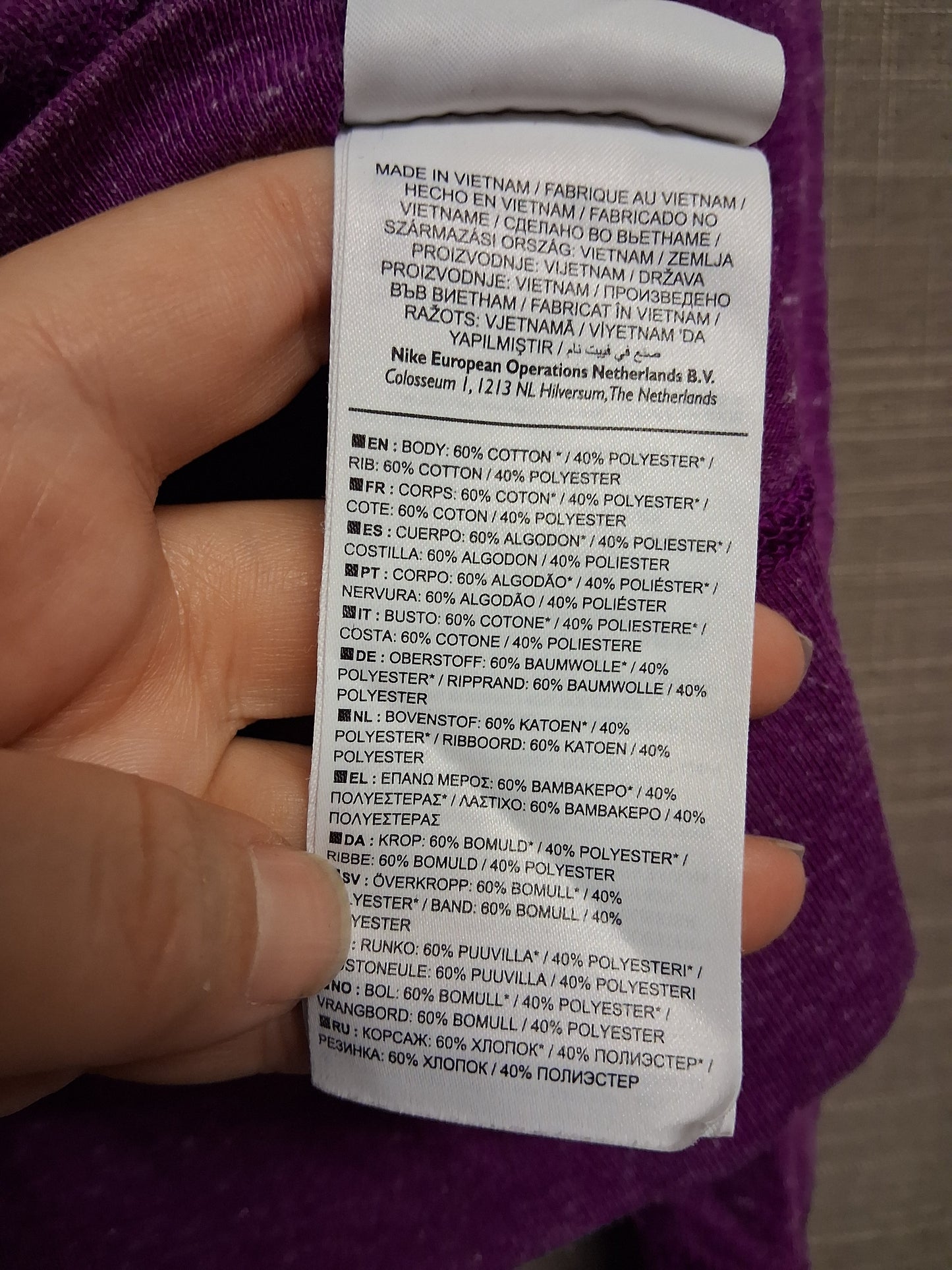 Nike Girls Purple Full Zip Hoodie Age 10-12 Years