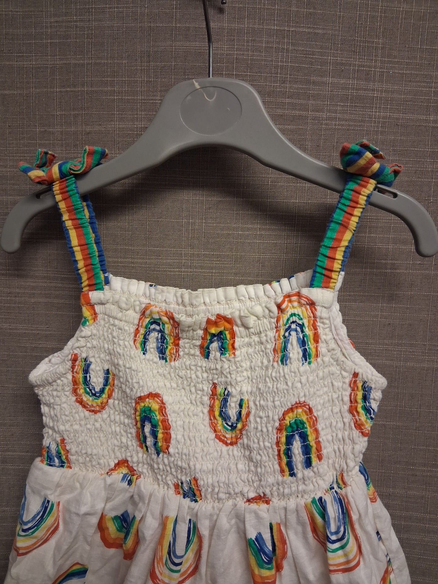 George Girls Rainbow Multicolour Tiered Dress Age 2-3 Years