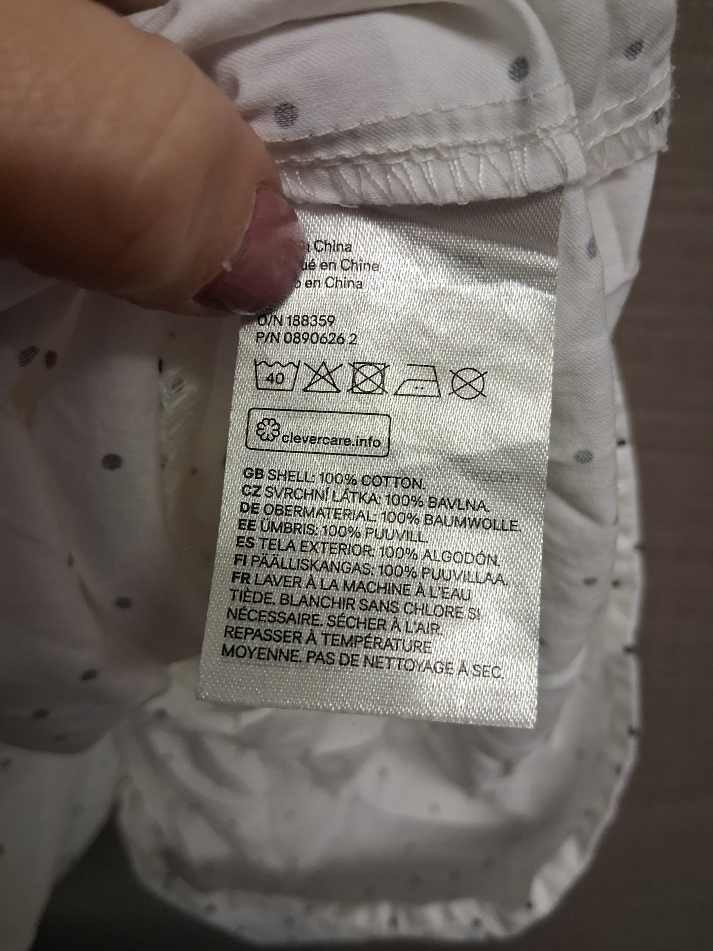 H&M Girls White Polka Dot 100% Cotton Age 6-7 Years