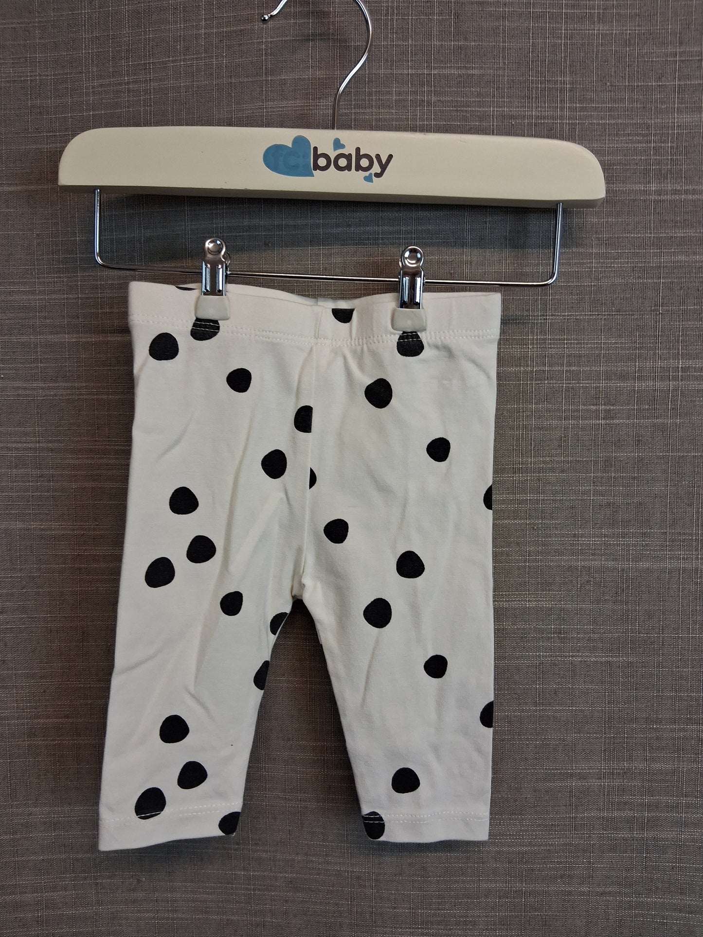 TU Girls White Black Spotty Bow Back Leggings Age Tiny Baby