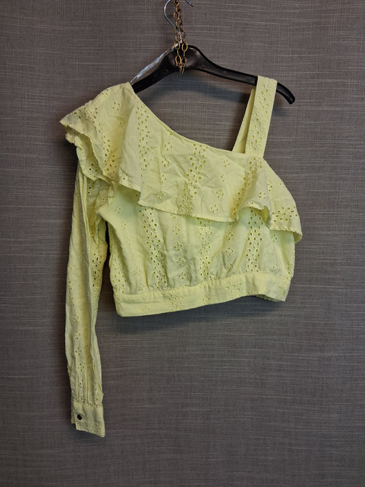 River Island Yellow One Shoulder Crop Top Age 9-10 Years