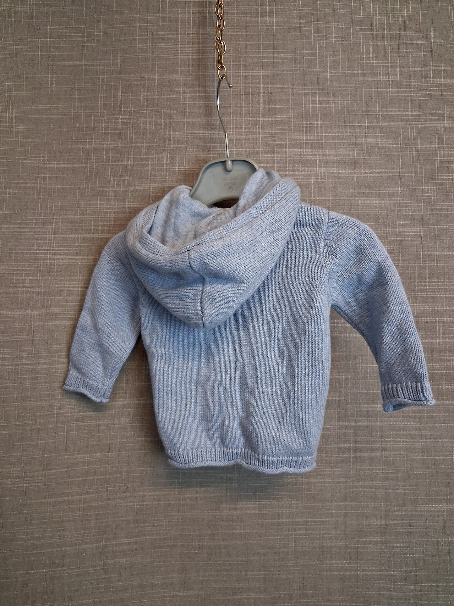 Next Boys Blue Knitted Cardigan With Hood Age 0-3 Months