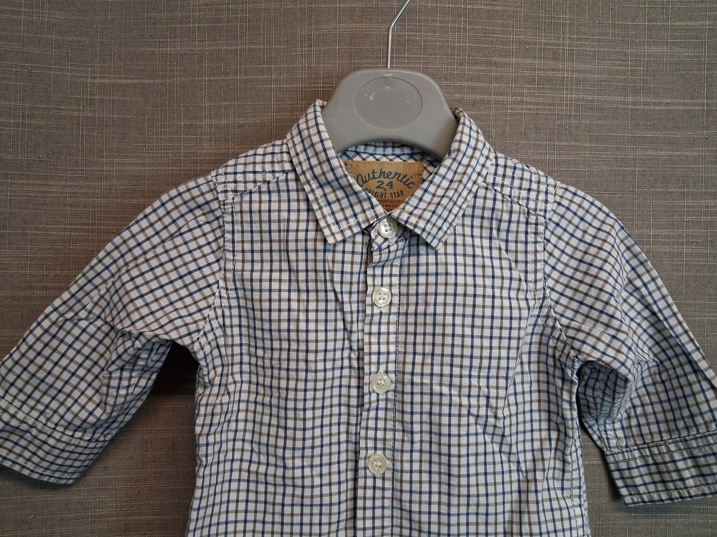 Next Boys Check Shirt Age 3-6 Months Blue White