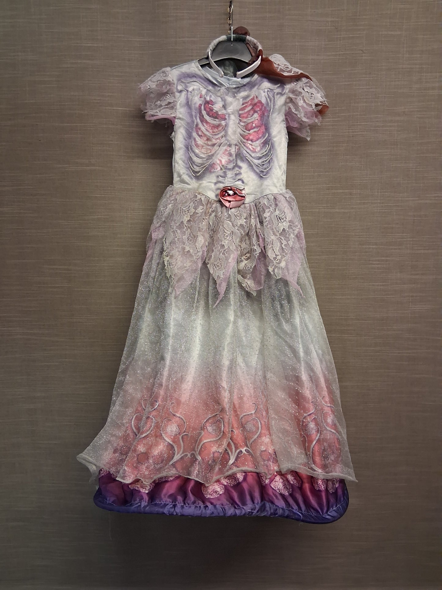 Matalan Girls Halloween Fancy Dress Dead Bride Age 7-8 Years with Headband