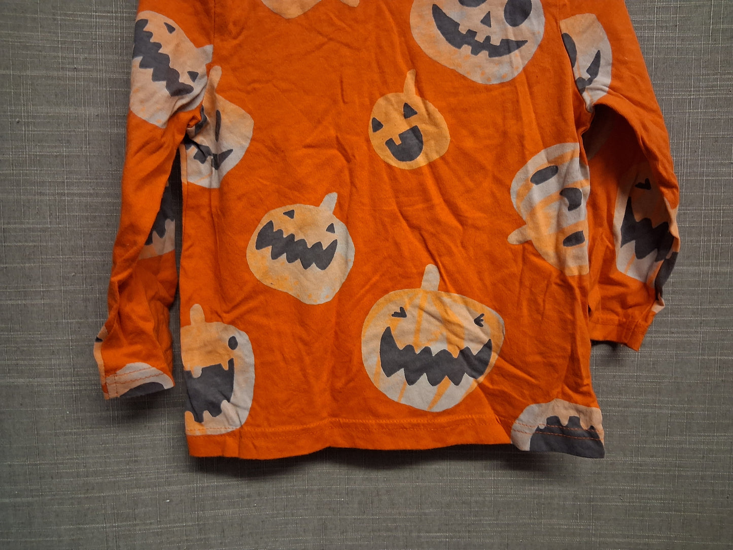 F&F Boys Halloween Orange Pumpkin Long Sleeve T-Shirt Age 18-24 Months