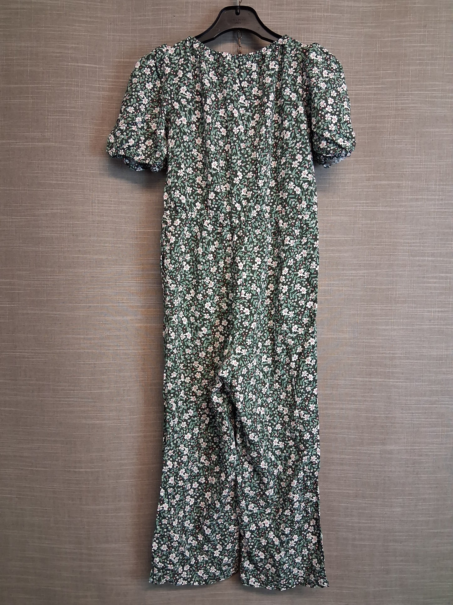 H&M Girls Green Floral Short Sleeve Jumpsuit Age 6-7 Years New