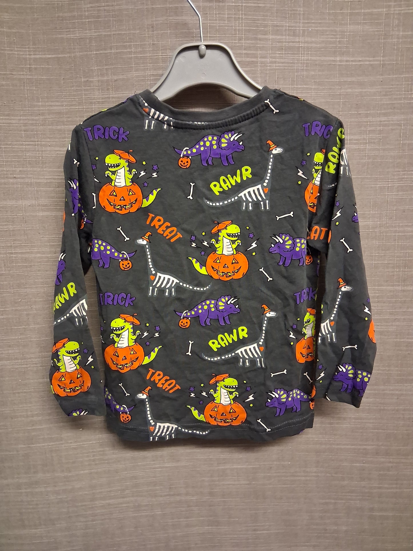 Primark Halloween Dinosaur Theme Long Sleeve T-Shirt Grey Jersey Age 2-3 Years