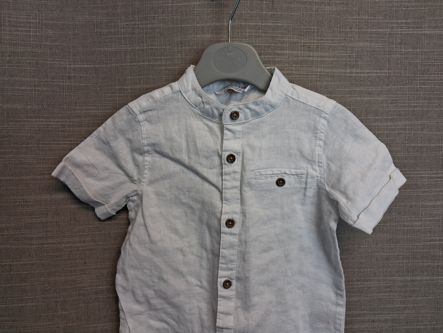 Primark Boys White Short Sleeve Shirts Age 12-18 Months New