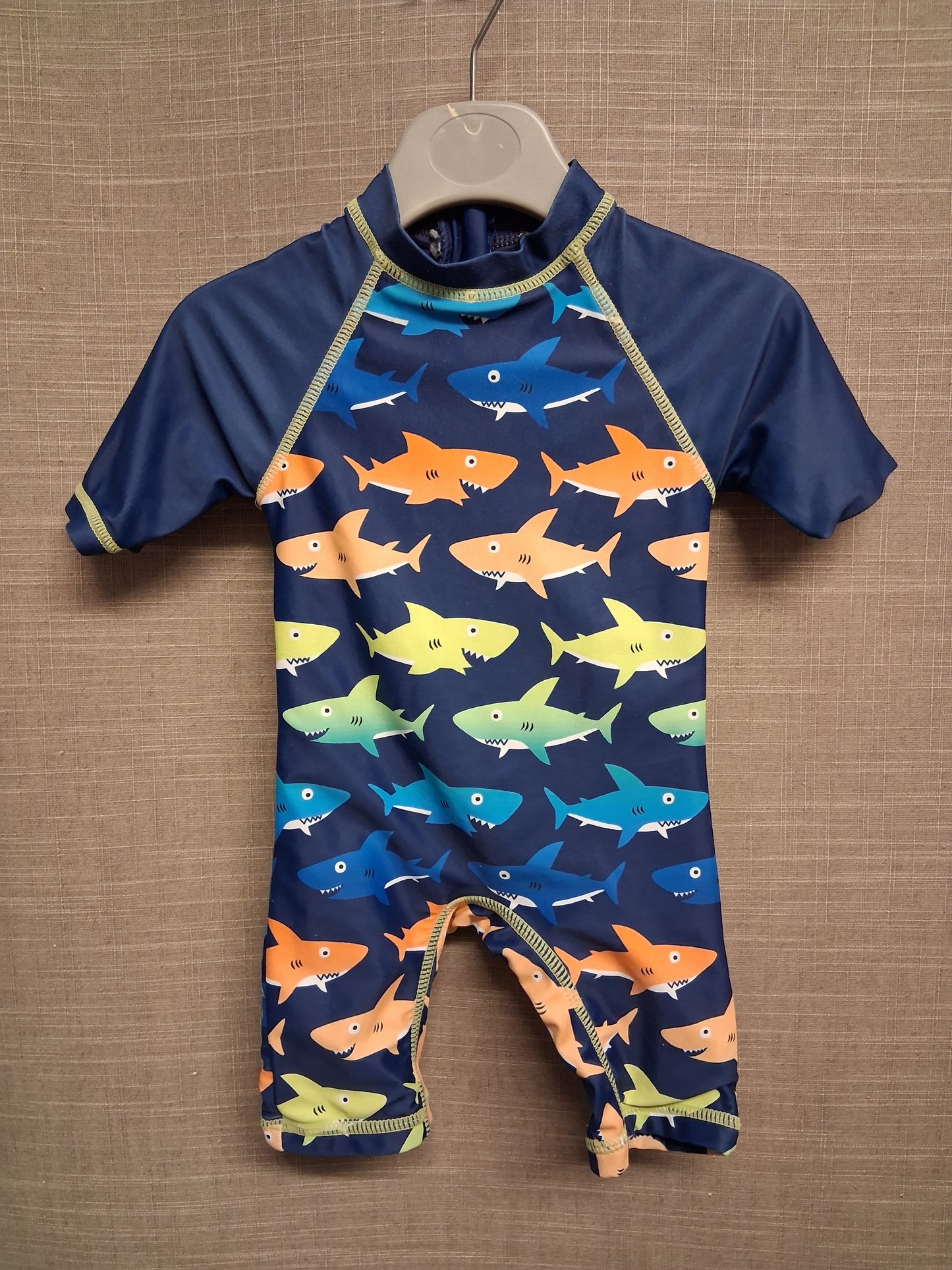 Lullaby Peacocks Boys UV Swimsuit One Piece Blue Multicolour Age 3-6 Months