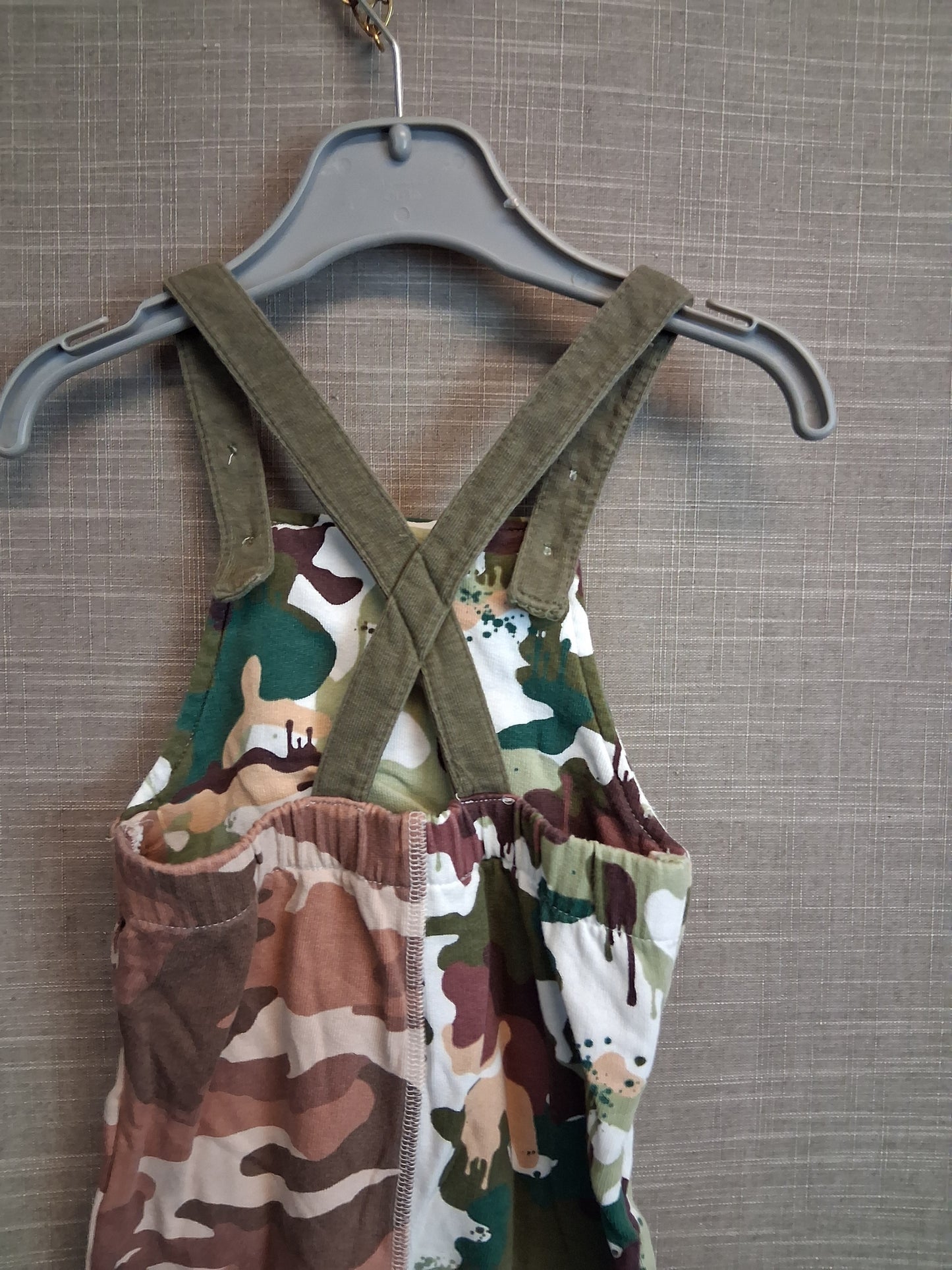 Next Boys Camoflague Jersey Dungarees Romper Age 3-6 Months