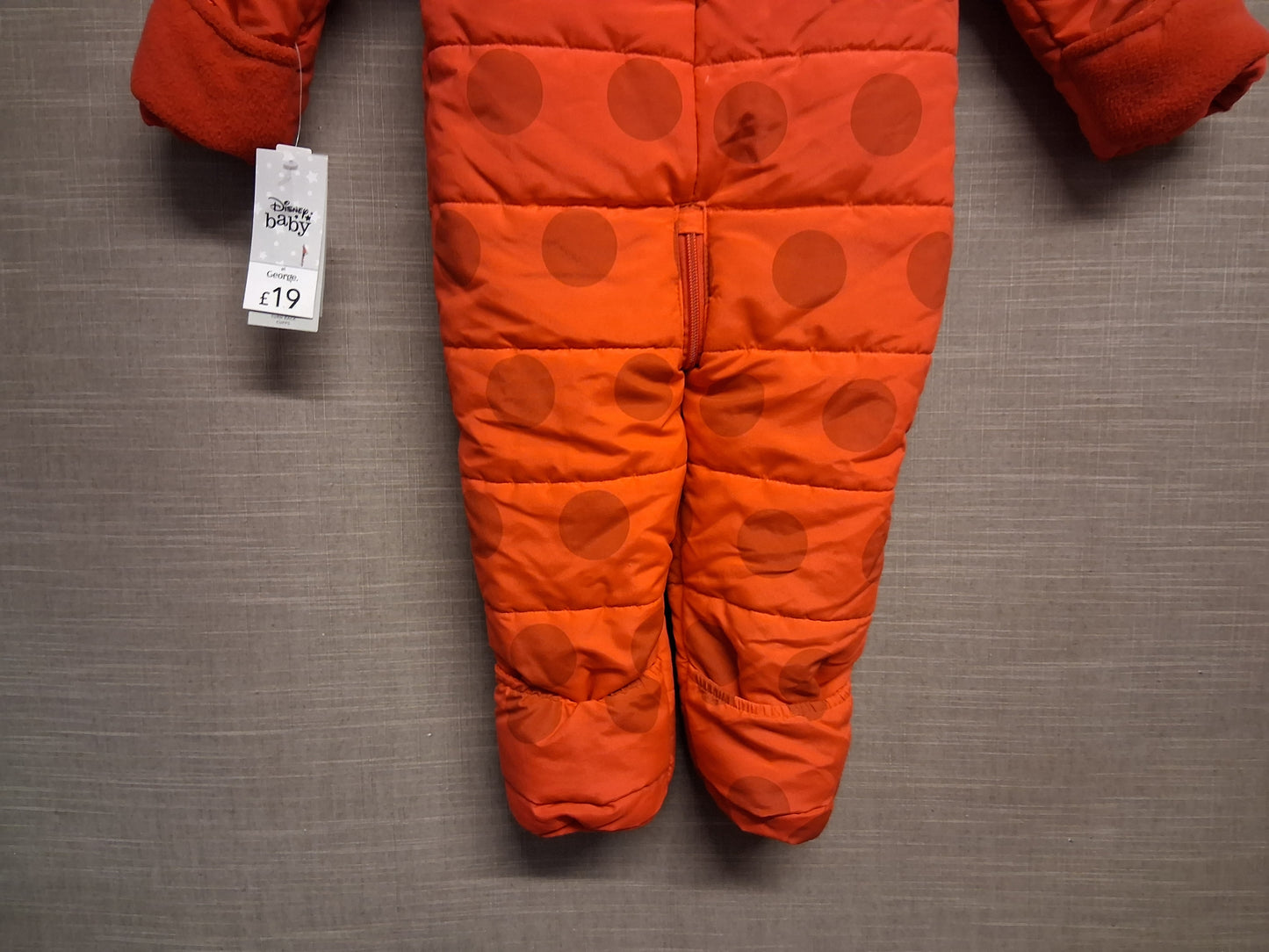 George Disney Minnie Mouse Padded Snowsuit Red Age 12-18 Months New