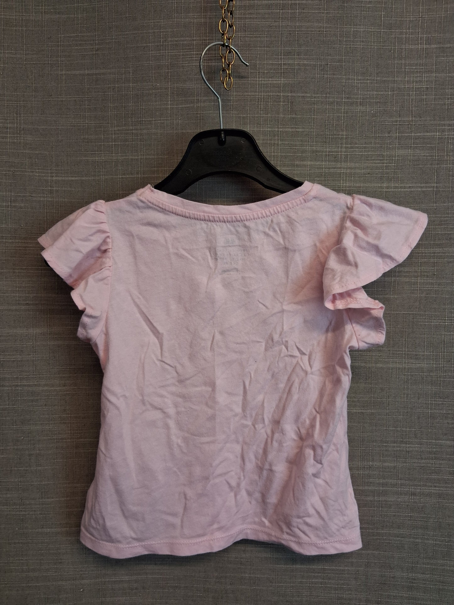 H&M Girls Pink Unicorn Diamante T-Shirt Sleeveless Age 3-4 Years