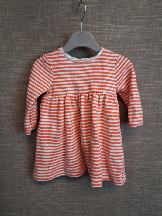 Marks & Spencer Pink Stripe Jumper Dress Age 6-9 Months