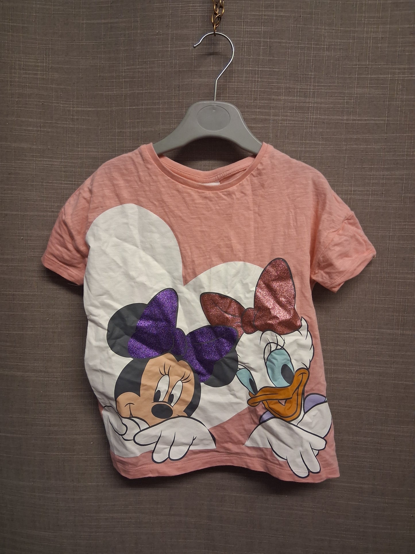 Disney Minnie Mouse & Daisy Girls Pink Short Sleeve T-Shirt Age 4-5 Years