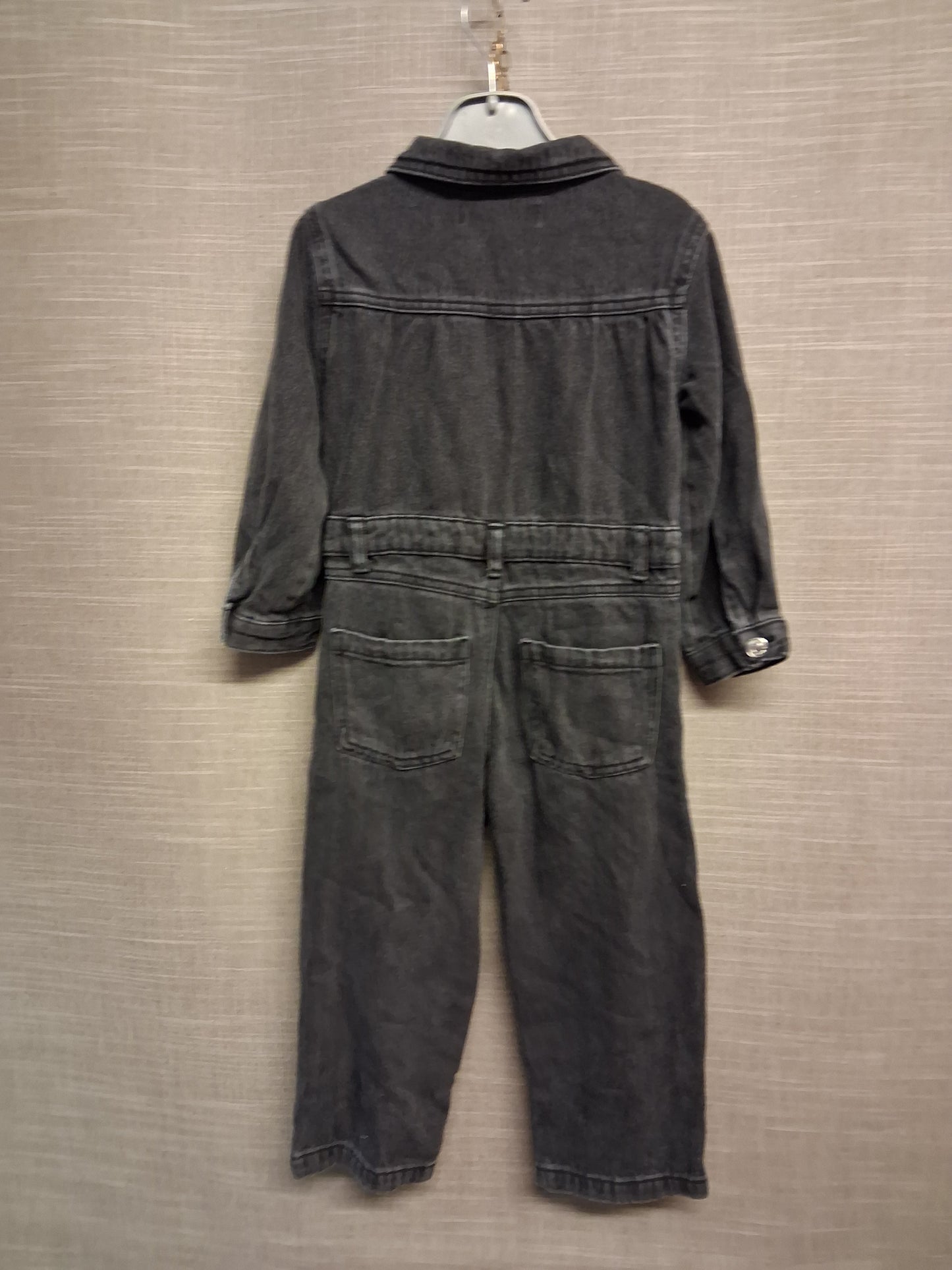Zara Girls Faded Black Denim Boiler Suit Age 2-3 Years