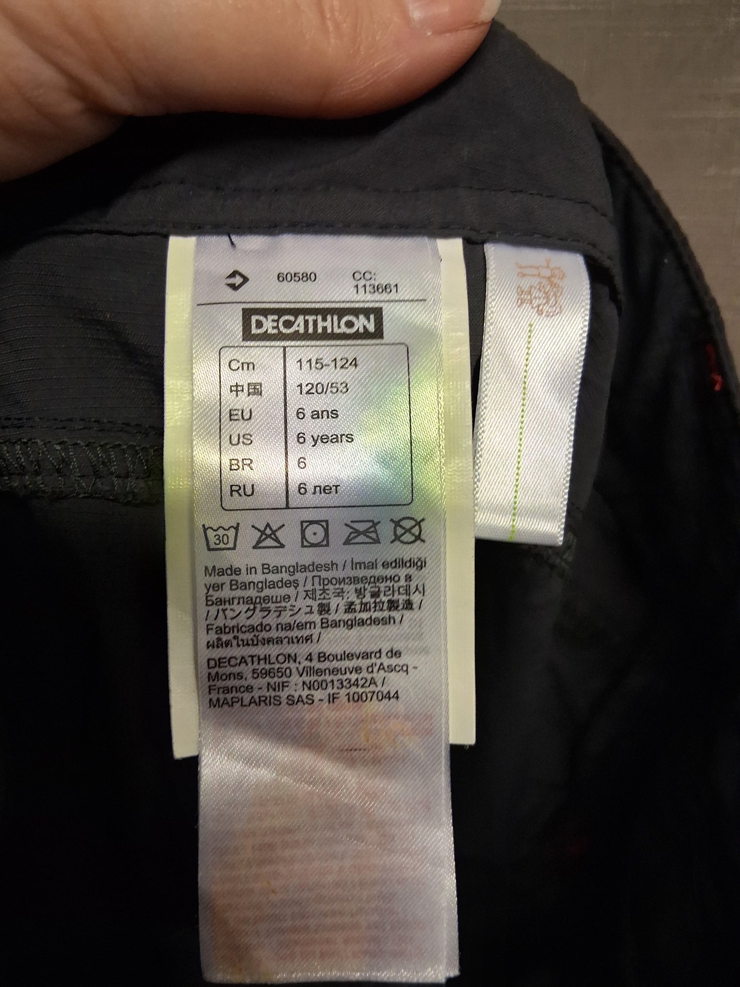 Decathlon Boys Grey Walking Hiking Shorts Age 5-6 Years