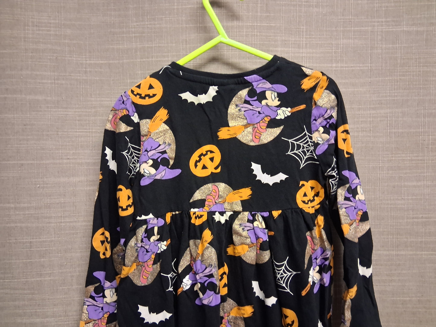 F&F Disney Halloween Theme Minnie Mouse Long Sleeve Jersey Dress Age 4-5 Years