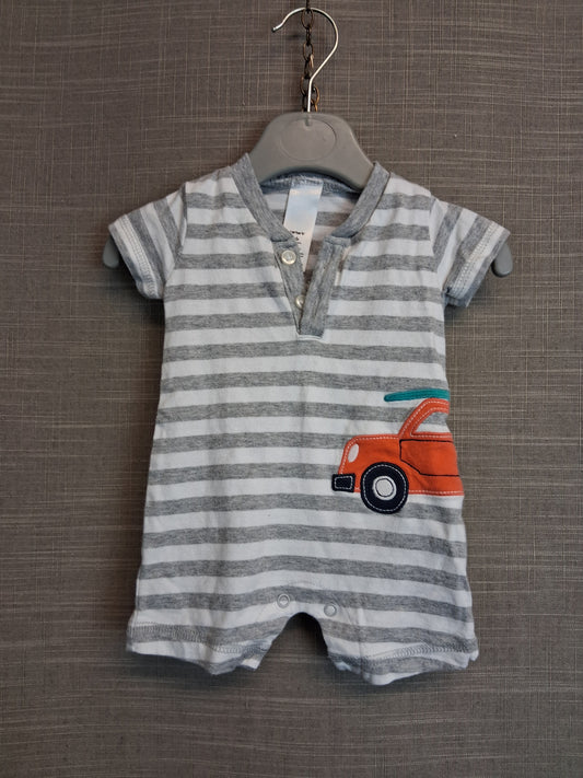 Carter's Boys White Grey Romper Age Newborn