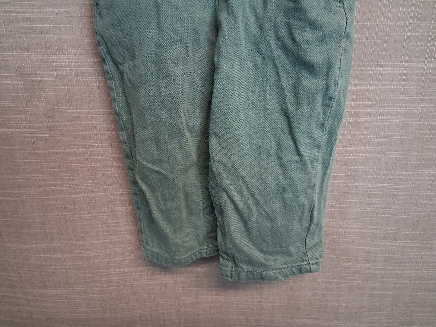 Next Girls Green Denim Dungarees Age 12-18 Months 3D Apple