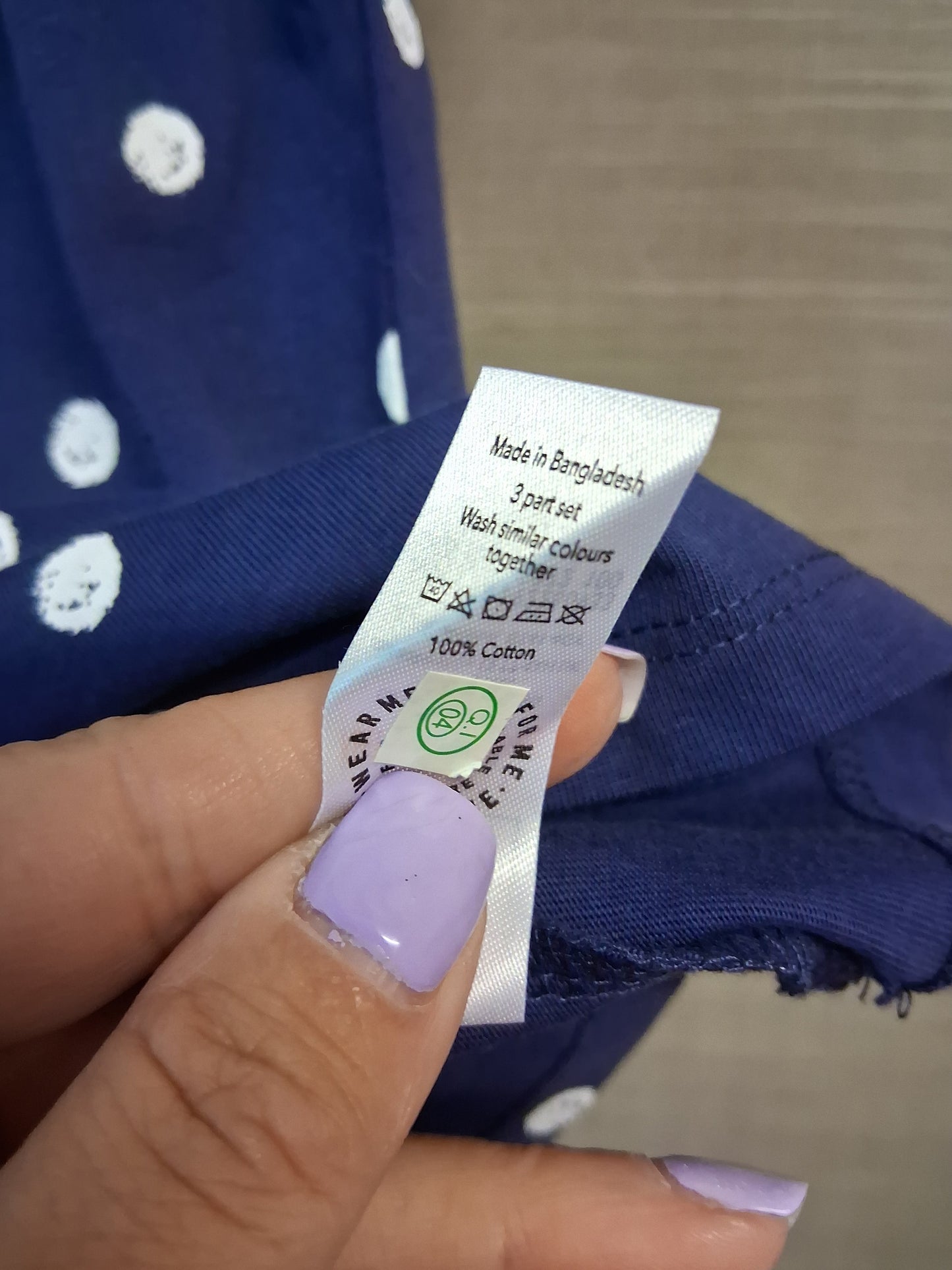 George Girls Blue Spotty A Line Dress Jersey Age 9-12 Months