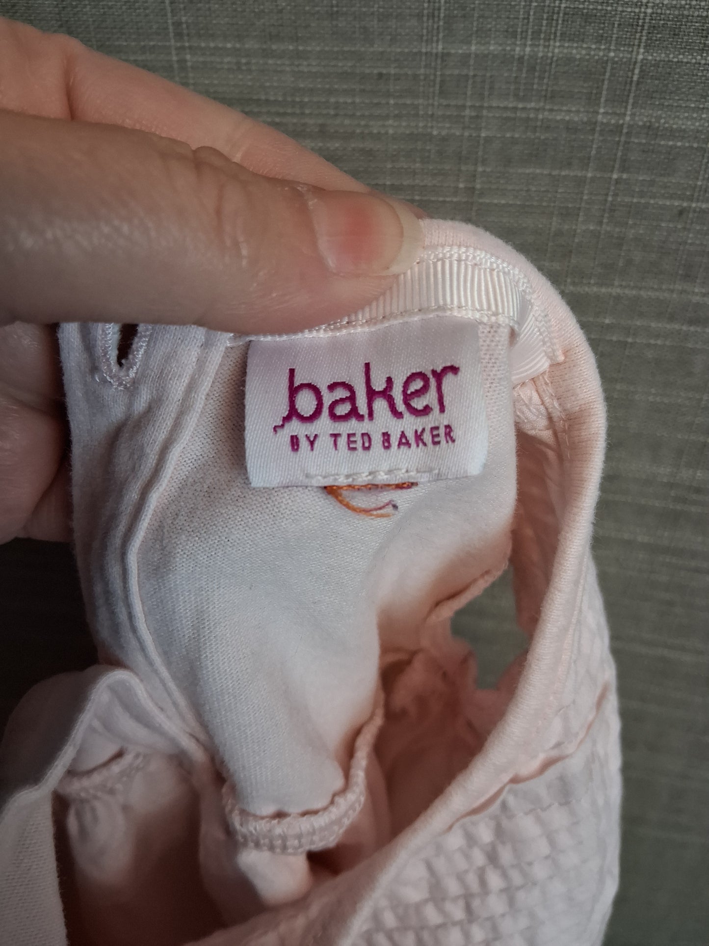 Ted Baker Girls Pale Pink Romper Jersey Mix Sleeveless Age Newborn
